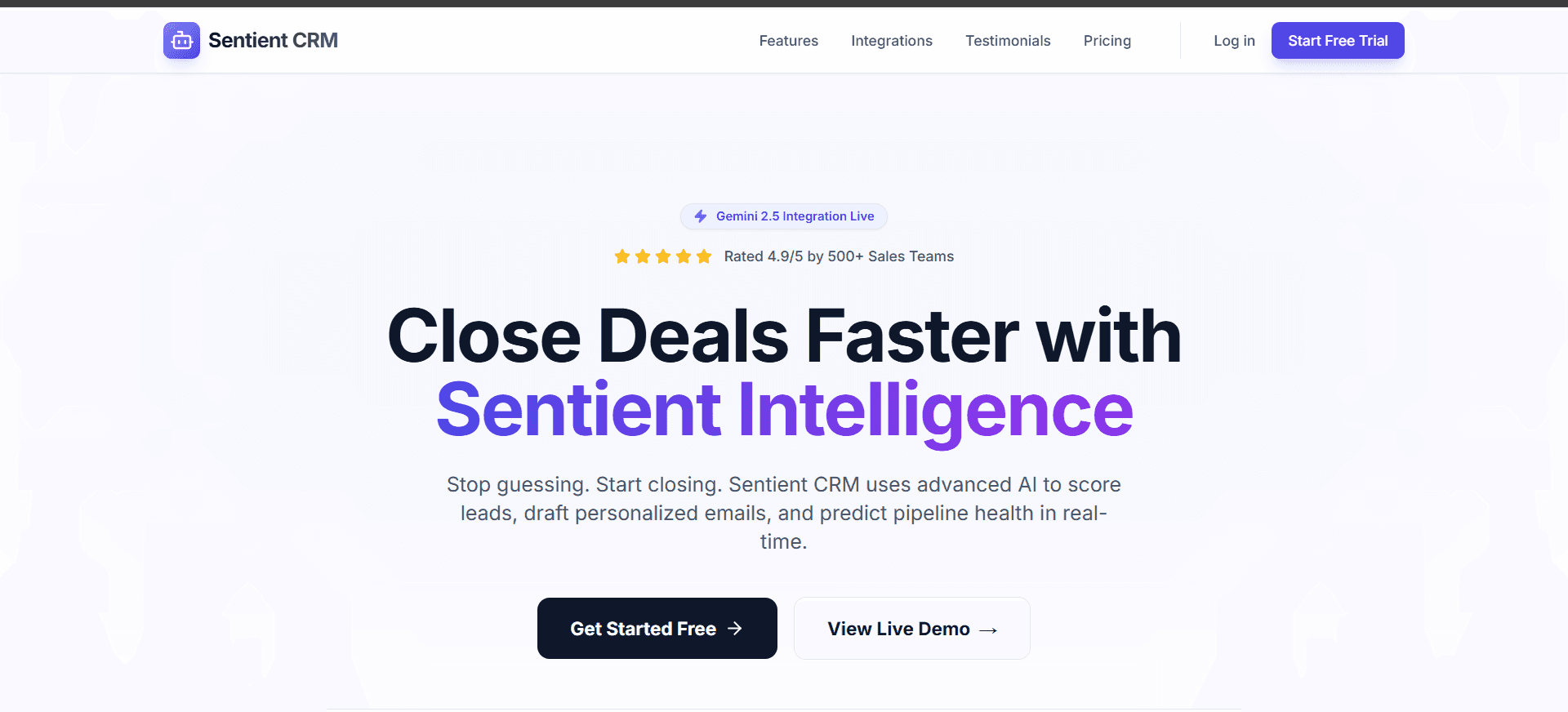 Mobile screenshot of Sentient CRM app